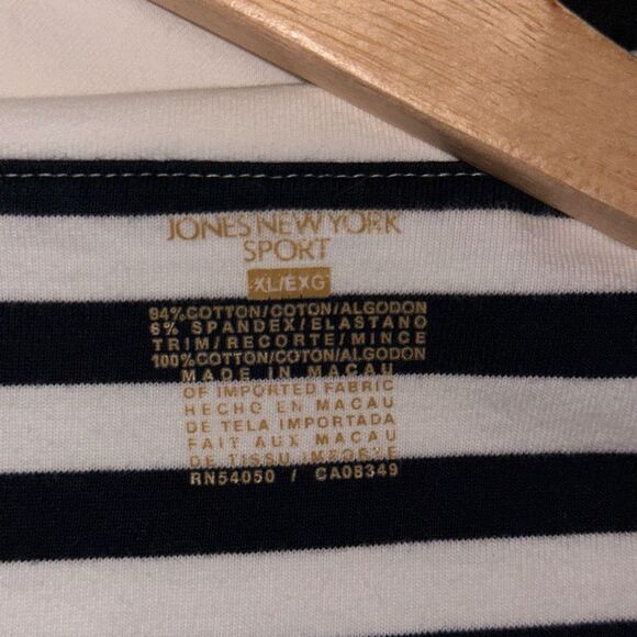 Jones New York Womens Zip Hoodie Jacket Size XL White Sailor Coastal Resort Prep - Picture 7 of 13